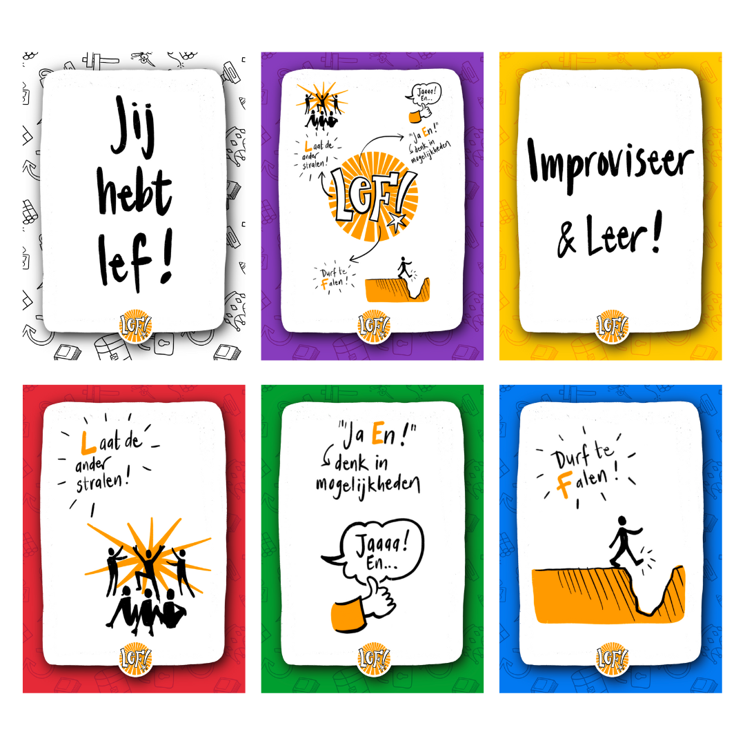 Set van 6 Ansichtkaarten